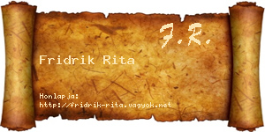 Fridrik Rita névjegykártya